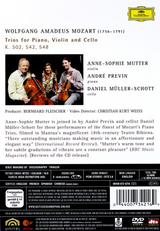 Anne Sophie Mutter: Mozart:Piano Trios [DVD]