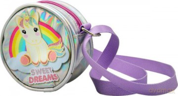 Torebka okrągła na ramię 12 cm PU Silver Sweet Dreams KL10644 Kids Euroswan
