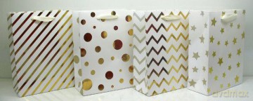Torebka prezentowa 8908A 31x42x12 cm biało-złota,