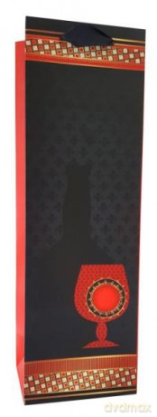 Torebka prezentowa butelka 6602D 12x35x10 cm,