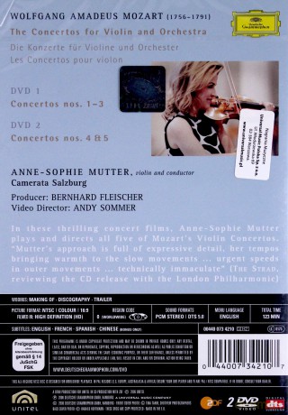 Anne Sophie Mutter: Mozart:Violin Concertos [2DVD]