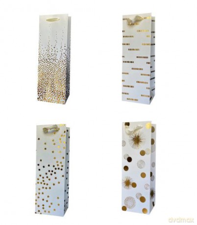 Torebka prezentowa butelka 913 12x35x10 cm mix