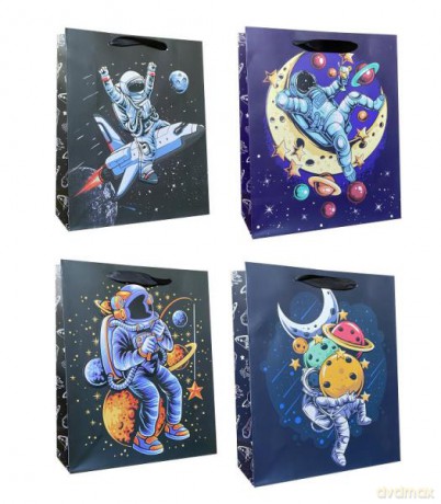 Torebka prezentowa chłopięca Kosmos 949A 30x39x12 cm mix