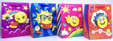 Torebka prezentowa emotki 3D 8954B 26x32x10 cm,