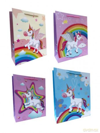 Torebka prezentowa Jednorożce 050B 25x32x11 cm,