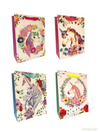 Torebka prezentowa Jednorożec 554C 18x23x10 cm,