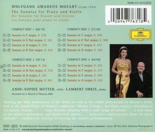 Anne Sophie Mutter: Mozart:Violin Sonatas [4CD]