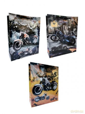 Torebka prezentowa laminowana Motory 016B 26x32x9 cm,