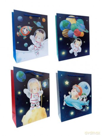 Torebka prezentowa Mały kosmonauta 9856A 30x40x12 cm,