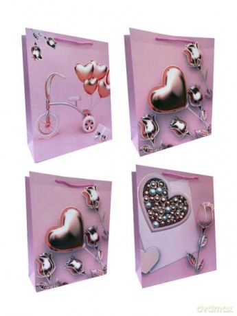 Torebka prezentowa Serca 9849B 26x32x10 cm,
