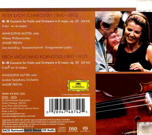 Anne Sophie Mutter: Tchaikovsky/Korngold Violin Concertos [CD]