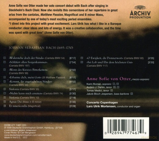 Anne Sofie Von Otter: Bach:Arias (digipack) [CD]