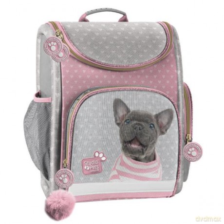 Tornister Studio Pets różowy Buldożek PTP-524