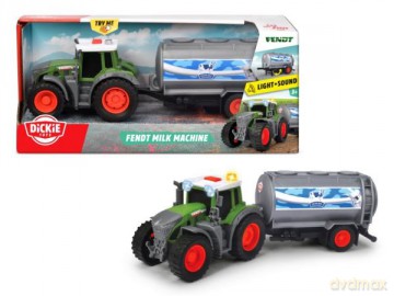 Traktor Fendt z przyczepą na mleko 26 cm FARM DICKIE