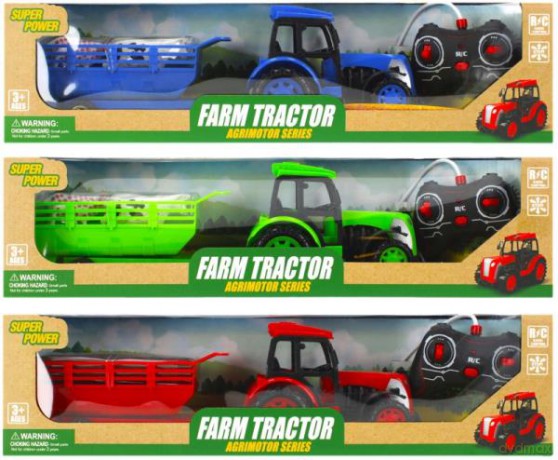 Traktor R/C FF ładowarka usb+akc. 49x13x14 cm 459955 mix