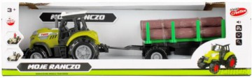 Traktor z akcesoriami przyczepa z drewnem Moje Ranczo 487489