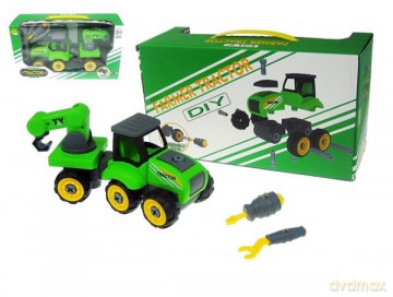 Traktor z przyczepą do rozkręcania 25 cm 0597-3