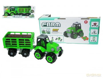 Traktor z przyczepą do skręcania 32 cm 0488-804 Hipo H12849