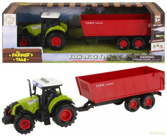 Traktor z przyczepą kontener Farm Truck, światło, dźwięk