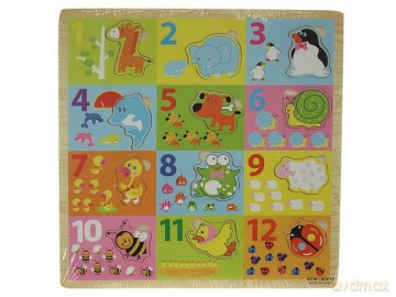 Układanka drewniana cyferki 542938 [PUZZLE]