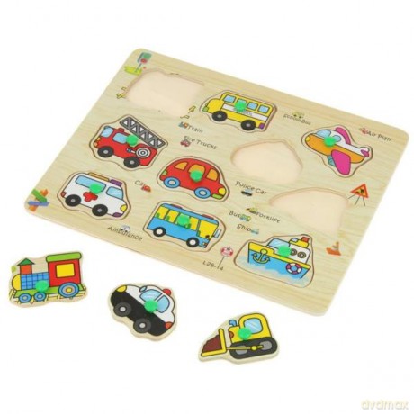 Układanka Puzzle derwniane 10 el. Pojazdy [PUZZLE]
