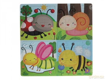 Układanka Puzzle drewniane 4w1 Robaczki 543690 [PUZZLE]