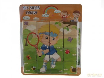 Układanka Puzzle drewniane kostki Sport 543638 [PUZZLE]