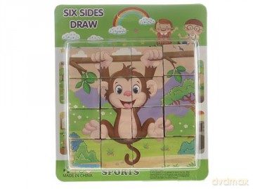 Układanka Puzzle drewniane Kostki Zwierzęta 543645 [PUZZLE]