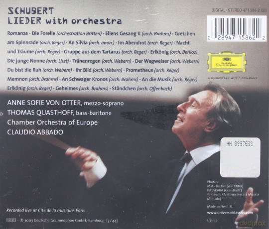 Anne Sophie Von Otter: Schubert Lieder With Orchestra [CD]