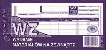 Wydanie materiałów na zewnątrz WZ 351-8. MICHALCZYK I PROKOP