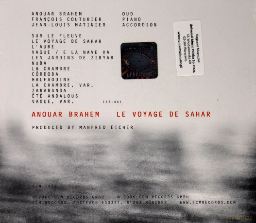 Anouar Brahem Trio: Le Voyage De Sahar [CD]