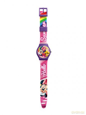 Zegarek analogowy slim brokatowy Myszka Minnie W20382 Kids Euroswan