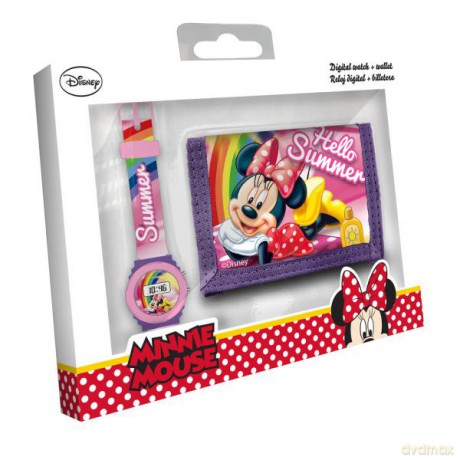 Zegarek cyfrowy z portfelikiem Myszka Minnie WD20386 Kids Euroswan