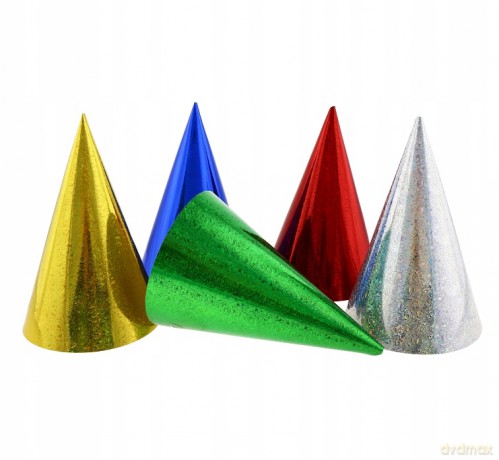 Zestaw 5 czapeczek holograficznych 16 cm