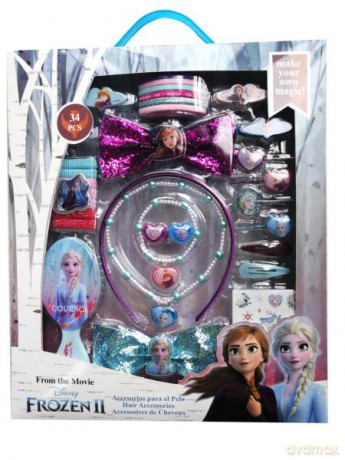 Zestaw akcesoriów do włosów 34el. w pudełku Kraina Lodu 2. Frozen 2 WD21388 Kids Euroswan