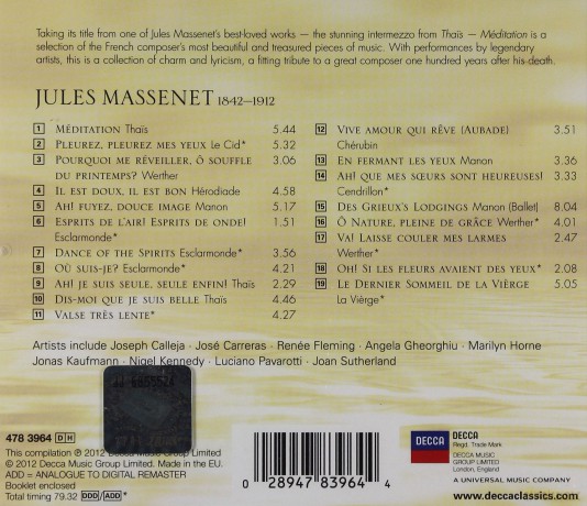Meditation - The Best Of Massenet [CD]