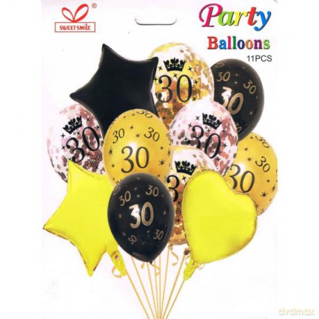 Zestaw balonów "30", 30-46 cm, 11 szt. BSC-426-30
