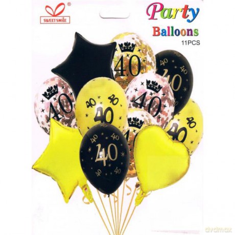 Zestaw balonów "40", 30-46 cm, 11 szt. BSC-426-40