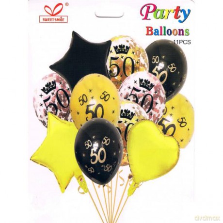 Zestaw balonów "50", 30-46 cm, 11 szt. BSC-426-50