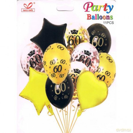 Zestaw balonów "60", 30-46 cm, 11 szt. BSC-426-60