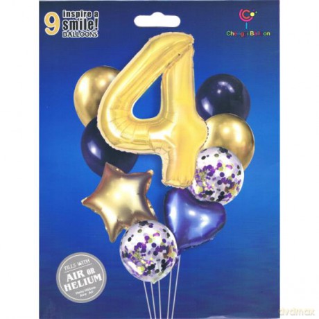 Zestaw balonów cyfra 4, wys. 40-60 cm BCF-204-4
