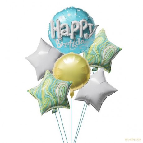 Zestaw balonów foliowych Happy birthday zieleń BCF-529