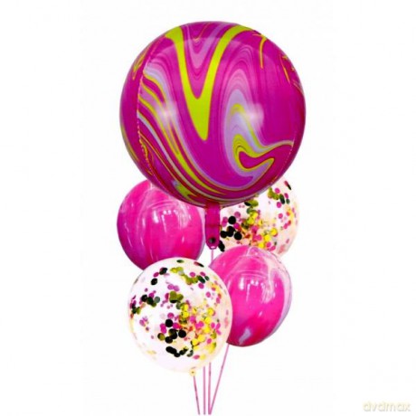 Zestaw balonów różowych 30-56 cm 5 szt BCF-181