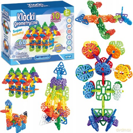 Zestaw kreatywny Klocki geometryczne E-Edu 60 el. 128714 [KLOCKI]