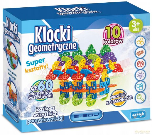 Zestaw kreatywny Klocki geometryczne E-Edu 60 el. 128714 [KLOCKI]