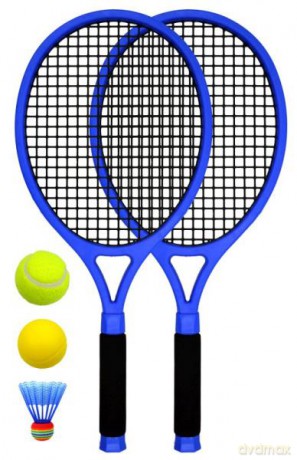 Zestaw plastikowych rakiet do tenisa z piłką do tenisa, softballa, lotką BEST Sporting 64005