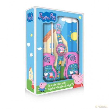 Zestaw Walkie talkie z zegarkiem cyfrowym Świnka Peppa. Peppa Pig PP17047 Kids Euroswan