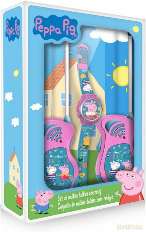 Zestaw Walkie talkie z zegarkiem cyfrowym Świnka Peppa. Peppa Pig PP17047 Kids Euroswan