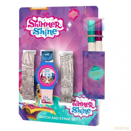 Zestaw zegarek cyfrowy z paskami do kolorowania i markerami Shimmer i Shine SH17056 Kids Euroswan