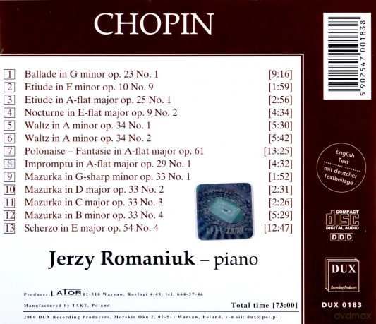 Jerzy Romaniuk: My Favourite Chopin [CD]